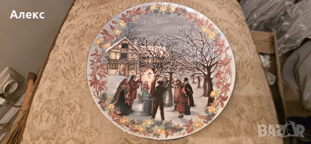 Wedgewood– Голяма Коледна чиния, "Дванадесета нощ", снимка 3 - Чинии - 52268376