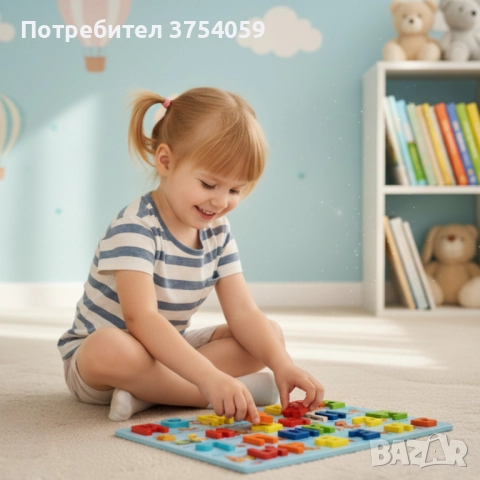 Дървена образователна дъска с руска азбука и животни - 910311, снимка 6 - Образователни игри - 52355257