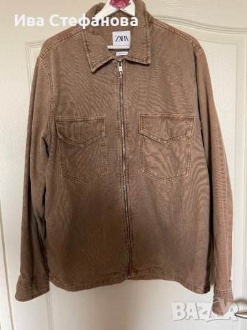 Ново дънково яке риза сафари спортно елегантно Зара Zara zara размер L, снимка 8 - Якета - 44449905