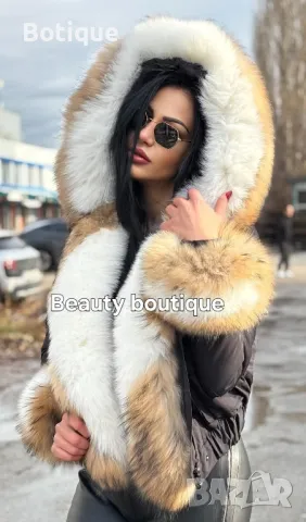 дамска парка от естествен косъм 