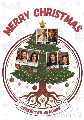 Семейно коледно дърво , снимка 1