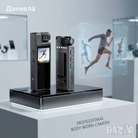 Преносима Body камера 1080P Full HD с 1.3″ дисплей, въртящ се обектив 180°, нощно виждане и аудиозап, снимка 5 - HD камери - 55799583