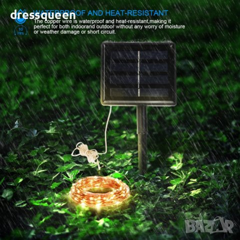 3706 Гирлянд с лед лампички и соларен панел, снимка 5 - Други стоки за дома - 37614000