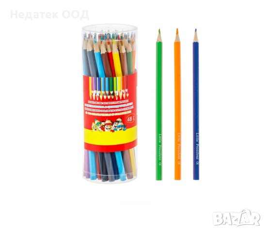 Моливи за рисуване, в кръгла кутия, 48 бр., снимка 1 - Ученически пособия, канцеларски материали - 44490841