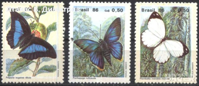 Чисти марки Фауна Насекоми Пеперуди 1986 от Бразилия