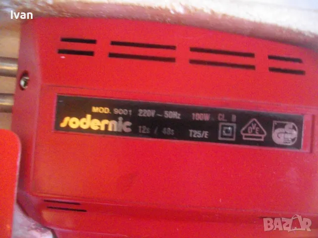 Made in ITALY ИТАЛИАНСКИ ЕЛЕКТРИЧЕСКИ ИНДУКЦИОНЕН ПОЯЛНИК 12сек/48сек SODERNIC 9001 СТАРО КАЧЕСТВО, снимка 7 - Поялници и запояване - 48562940