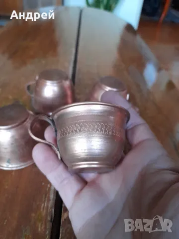 Стари медни, бакърени чаши, снимка 3 - Други ценни предмети - 48996174