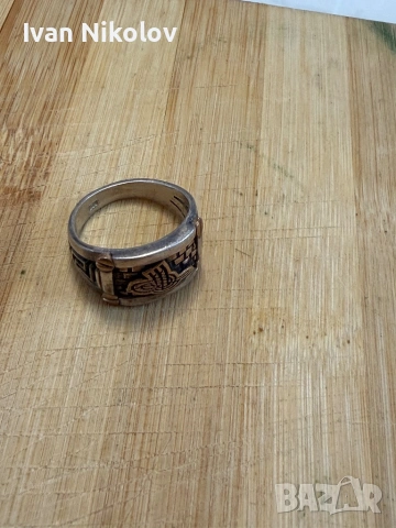 Османски мъжки  сребърен пръстен с тугра , снимка 4 - Пръстени - 54182828
