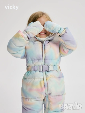 Цветен зимен гащеризон с ръкавици, размер 110-116см, снимка 3 - Други - 53373377