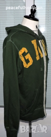 Gant Mens Green Hoodie Full Zip Size L - мъжки суичър с качулка, снимка 6 - Суичъри - 52430235