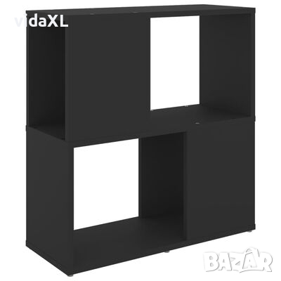 vidaXL Шкаф библиотека, черен, 60x24x63 см, ПДЧ, снимка 1 - Шкафове - 44566417
