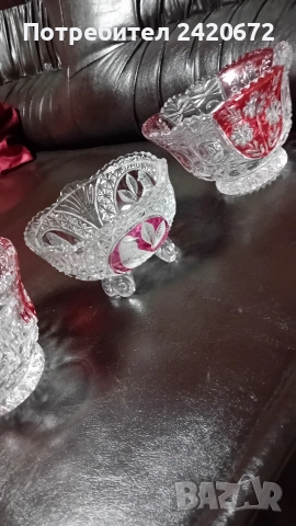 кристални купи Hofbauer Byrdes Crystal, снимка 6 - Антикварни и старинни предмети - 52686660
