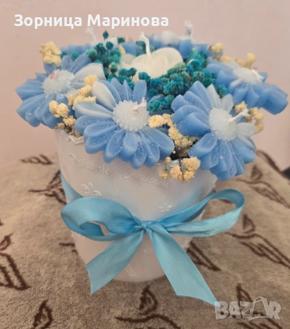 Ароматни букети от свещи, ръчна изработка , снимка 14 - Декорация за дома - 50673775