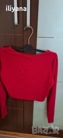 къса блуза с дълъг ръкав , снимка 2 - Корсети, бюстиета, топове - 53958625