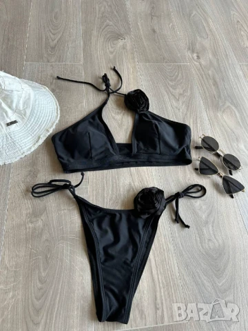 Бански от 2 части в бяло и черно, снимка 2 - Бански костюми - 50761389
