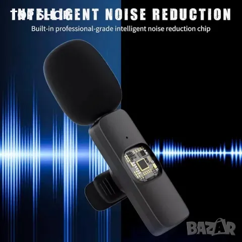 Безжични микрофони MKHS, 2 микрофона Lavalier Безжичен микрофон за видеозапис TikTok YouTube Vlog, снимка 3 - Микрофони - 48787292