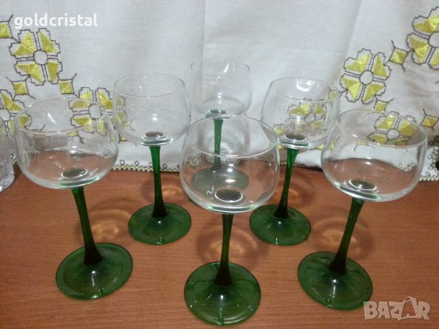 Ретро стъклени чаши за вино , снимка 2 - Антикварни и старинни предмети - 44343749