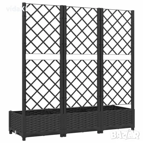 vidaXL Градинска саксия с решетка, черна, 120x40x121,5 см, полипропилен, снимка 4 - Саксии и кашпи - 56146772