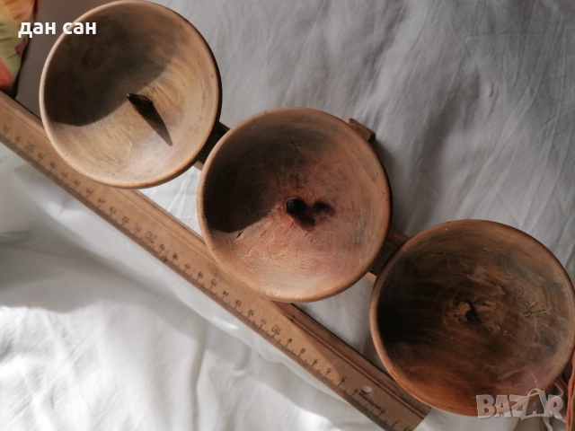 троен антика свещник дърво Франция, снимка 4 - Други - 52625215