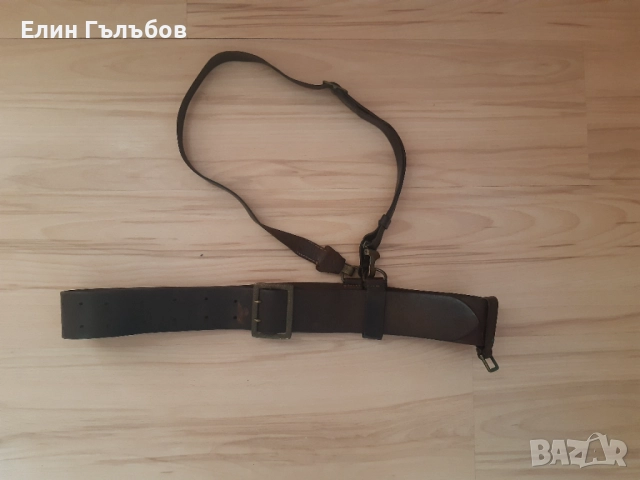 Колан офицерски с портупей, естествена кожа