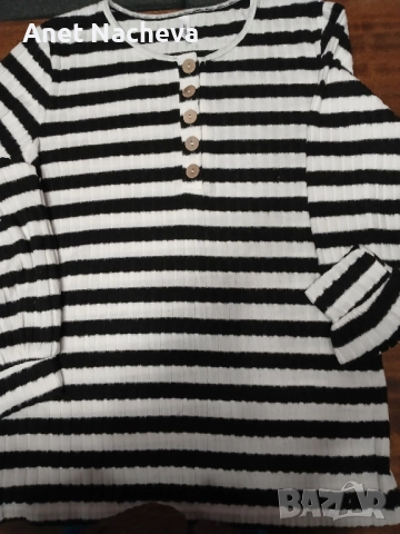 Плетена блуза и шал, олекотен, сив , снимка 3 - Блузи с дълъг ръкав и пуловери - 52210557