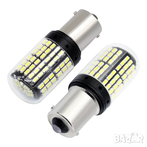 LED крушки 1156 BA15S P21W бели 12-24V 2 броя