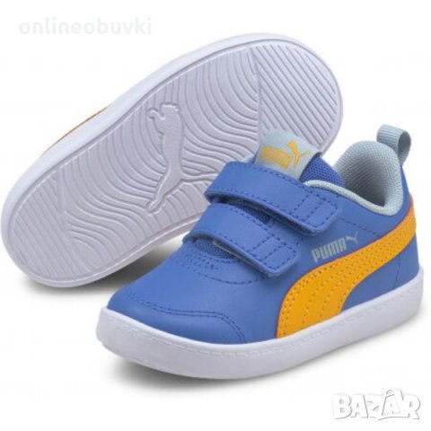 НАМАЛЕНИЕ!!!Бебешки спортни обувки PUMA COURTFLEX Сини с жълт акцент, снимка 3 - Бебешки обувки - 34091280