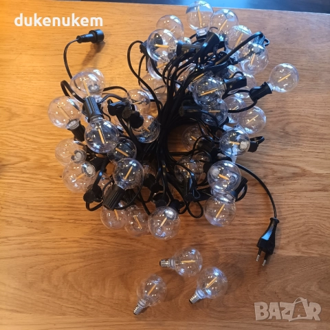 Външни LED лампички G40, 46+3 крушки, IP45, за градина и парти декорация, снимка 7 - Лед осветление - 52638155