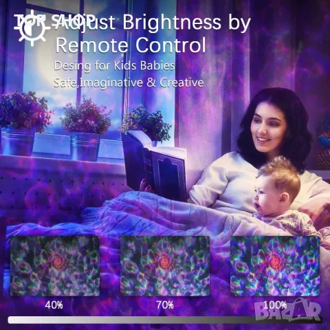 Bluetooth лампа Звездна нощна светлина проектор, 3 в 1 Galaxy Light проектор, снимка 4 - Настолни лампи - 48831501