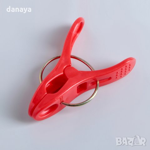 1543 Комплект от 24 броя щипки за простиране в бяло и червено 6см, снимка 3 - Други - 29304681