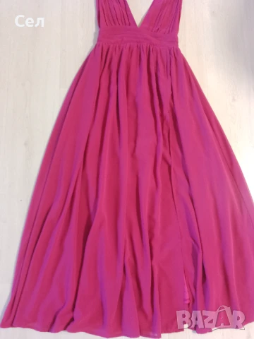 Дълга официална рокля с цепка С-М, снимка 2 - Рокли - 51081767