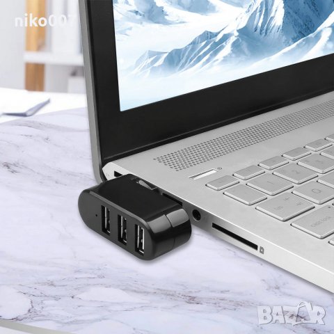 Нов USB HUB 2.0-USB АДАПТЕР-Сплитер-USB Разклонител-със завъртащо рамо , снимка 6 - Зарядни за кола - 29398369