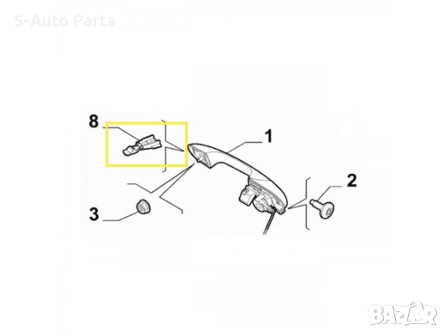 Панта за врата за Fiat 500 ( 2007 - 2015 ) 51964555, снимка 4 - Части - 52834586