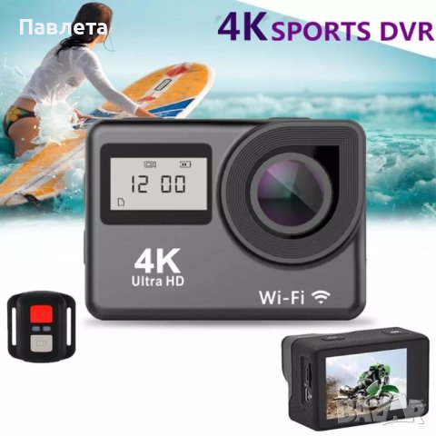 Водоустойчива спортна екшън камера 4K Ultra HD, снимка 6 - Камери - 42057596