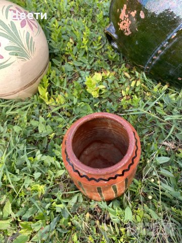 Керамично съдче, ваза - гледжосано. , снимка 5 - Антикварни и старинни предмети - 42266460