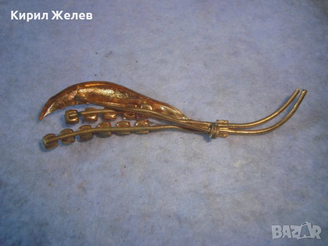 ИЗЯЩНА СТАРИННА ФЛОРАЛНА АР НУВО БРОШКА БРОНЗ с ПОЗЛАТА ЛАК и РОЗОВ ФАСЕТИРАН КВАРЦ КАМЪНИ 71151, снимка 8 - Антикварни и старинни предмети - 37756877
