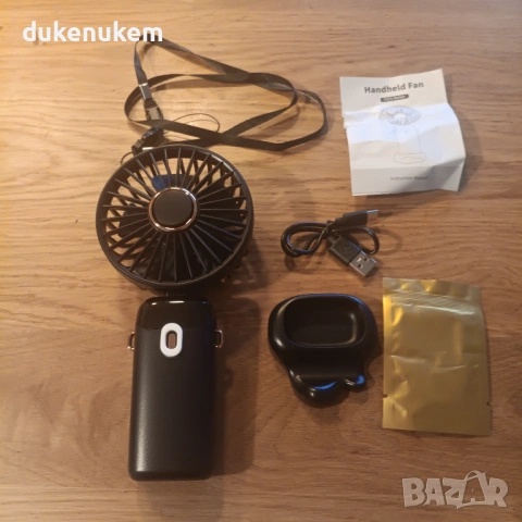 Преносим ръчен вентилатор, 5 скорости, дигитален дисплей, акумулаторен, снимка 7 - Вентилатори - 53267733