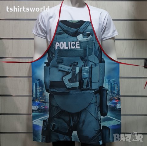 Нова мъжка забавна готварска престилка Полицай (Police), снимка 4 - Подаръци за мъже - 30723164
