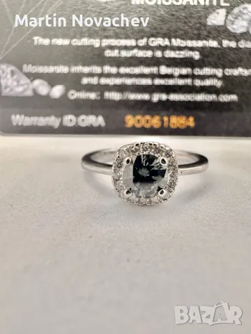 Сребърен пръстен с мойсанит (Диамант) 0.5 карата, снимка 1