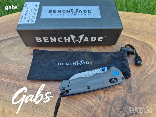Сгъваем нож Benchmade Full Immunity 290-241 Gold Class,CPM Damaskus,Carbon, снимка 9 - Ножове - 55742947