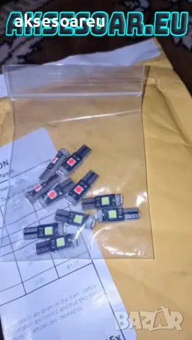 10 бр. малки габаритни крушки за арматурно табло T5 3SMD LED супер ярък 3030 LED вътрешно осветление, снимка 15 - Аксесоари и консумативи - 48536470