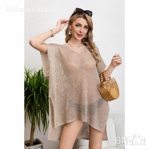 Плажна туника – Лека, стилна и комфортна защита за плажа, снимка 4 - Туники - 52182797