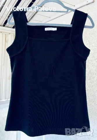 Черен памучен потник MINGEL ШВЕЦИЯ, снимка 2 - Потници - 47363494