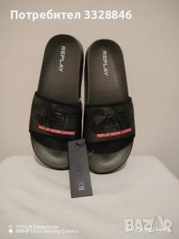 мъжки чехли Replay зелен камуфлаж 