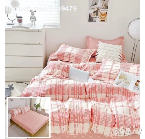 Спален комплект от 6 части с ластик , снимка 3 - Спално бельо - 54230234