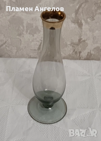 Стара, винтидж ваза-Vasi in Vetro Fume Anni 16.5см.,50,60г., снимка 2 - Антикварни и старинни предмети - 52326865