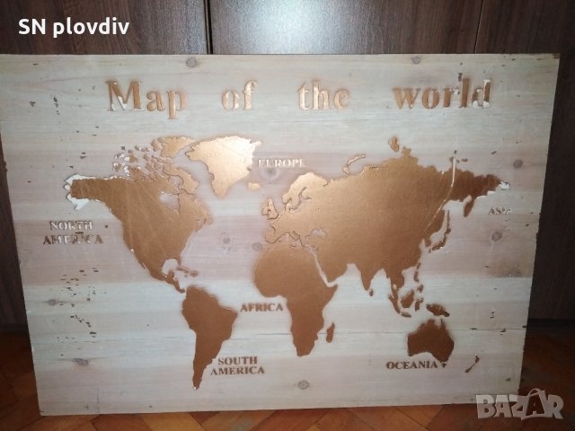 Мap of the world, дърво, снимка 6 - Пана - 30303391