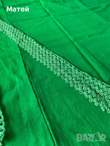 Домашно тъкан вълнен плат с подходяща дантела , снимка 7 - Антикварни и старинни предмети - 52038314