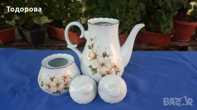 Порцеланови кана и захарница- "Китка" Нови пазар  , снимка 3 - Сервизи - 33772788