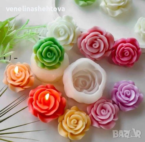 3D роза 5.8см.силиконов молд за свещи гипс сапун смола фондан за декорация на торта , снимка 2 - Форми - 53063036